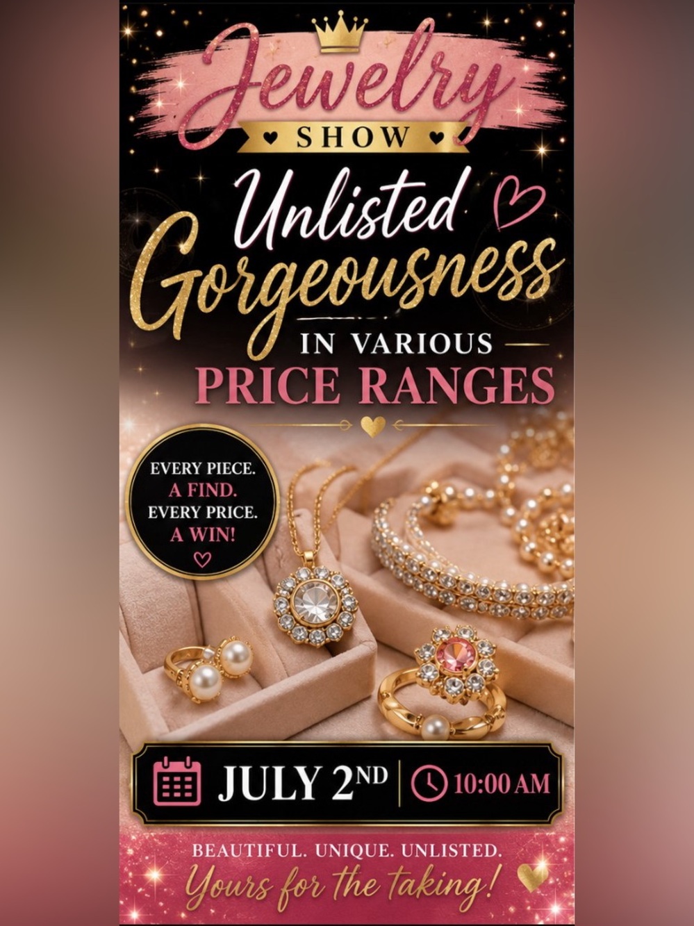 Unlisted Jewelry in Various Price Ranges
